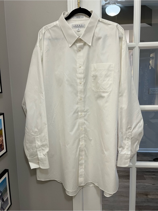 Enro Other - ENRO Men's White Dress Shirt - Classic Button-Down non iron sz 19 (38-39)